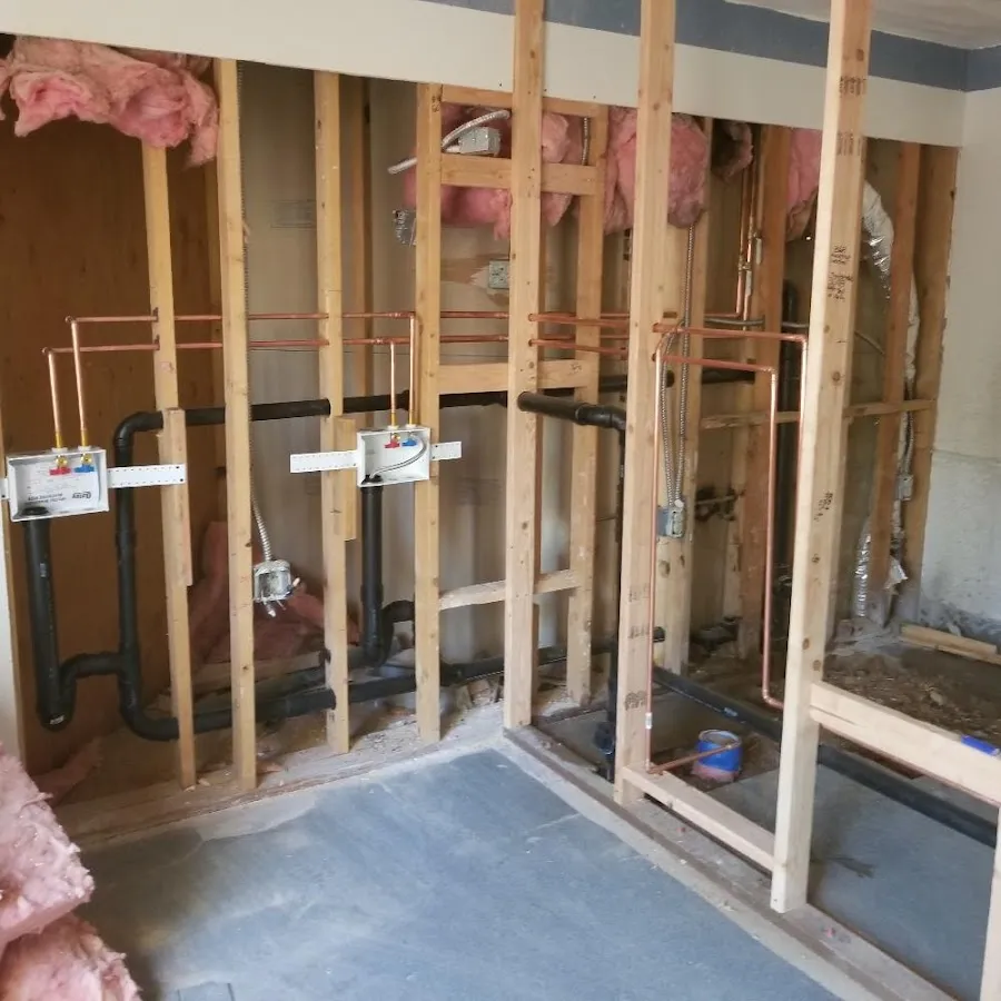 Copper pipe rough-in and plumbing installation in Grosse Pointe Woods